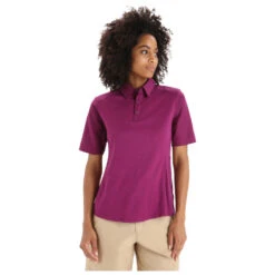 Icebreaker Women's Hike S/S Top - Polo Shirt -Outdoor Clothing Store icebreaker womens hike s s top polo shirt detail 3