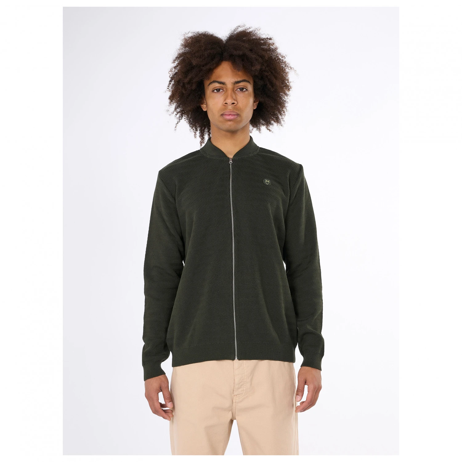 KnowledgeCotton Apparel Zig-Zag Pattern Badge - Casual Jacket 2 KnowledgeCotton Apparel Zig-Zag Pattern Badge - Casual Jacket - Image 2