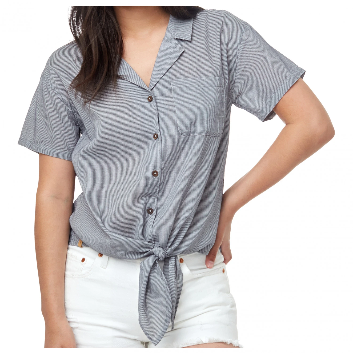 Tentree Women's Tie Front Shirt - Blouse 1 Tentree Women's Tie Front Shirt - Blouse